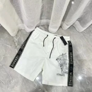 Versace White Shorts with Black Accents