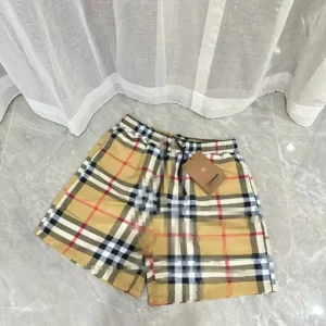 Burberry Beige Plaid Shorts A Blend of Style