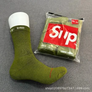 Supreme Olive Green Crew Socks Hip