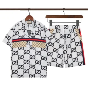 Gucci GG Logo White Shirt & Shorts Set