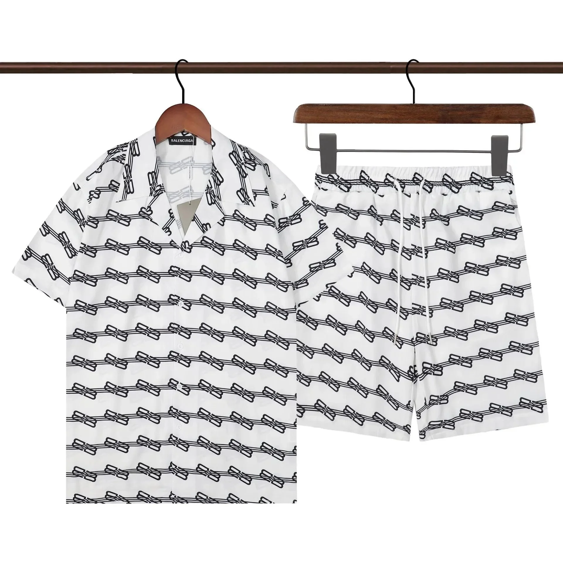 Balenciaga White Bow print Short Set, High