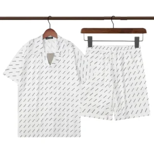 BALENCIAGA White Patterned Set Comfortable