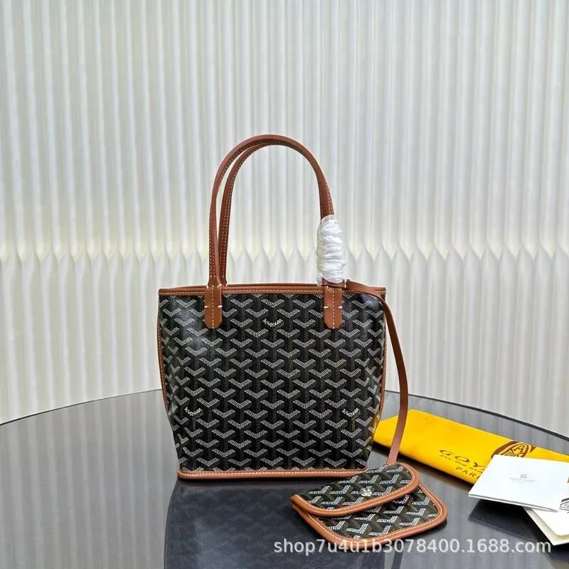 Goyard Black Brown Handbag, Elegant Designer