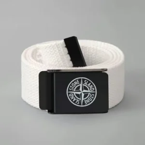 Stone Island White Woven Belt: A Fashionable
