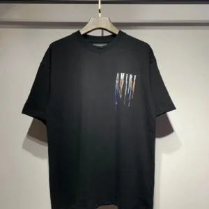 AMIRI Black T shirt: Unique Dripping Logo
