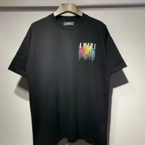 AMIRI Black Tee: Cool Drip Design, Urban