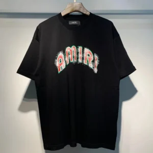 AMIRI Black Tee: Distinctive Branding, Cool