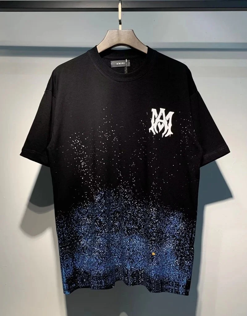 AMIRI Black T shirt with Galactic Splashes