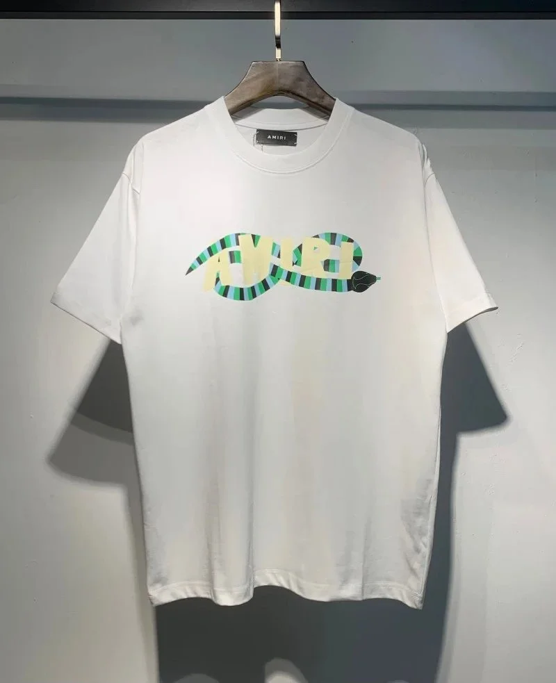 AMIRI White Snake Design T Shirt: Stylish