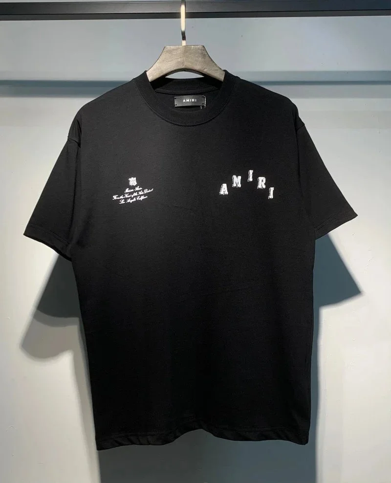 AMIRI Black Embroidered T shirt: Unique