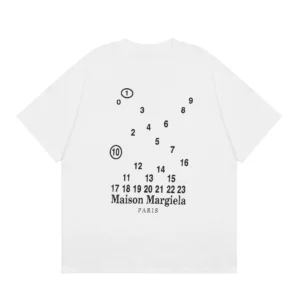 Maison Margiela White T Shirt: Numerical Art