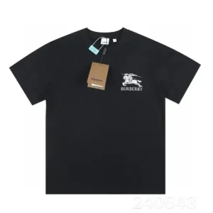 Burberry Black T Shirt, Iconic Emblem for