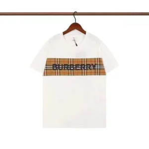 Burberry White T Shirt: Iconic Plaid