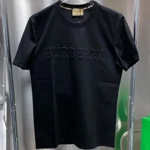 Burberry Black T Shirt: Luxe Embossed Design