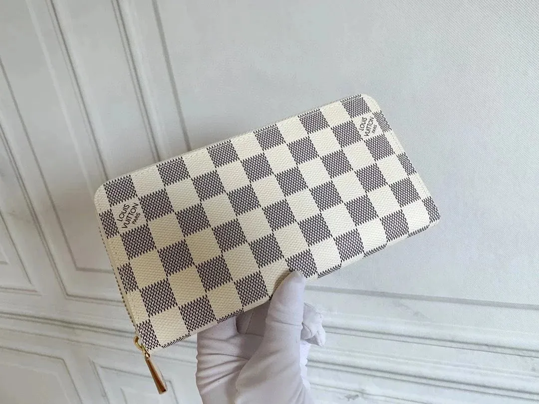 Louis Vuitton Beige Checkered Wallet Stylish