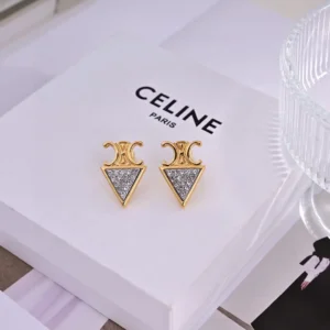 Celine Paris Triangle Stud Earrings