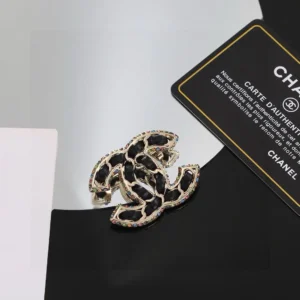 Chanel CC Brooch with Crystal