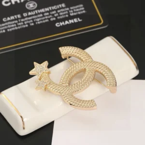 Chanel CC Logo Brooch with Stars