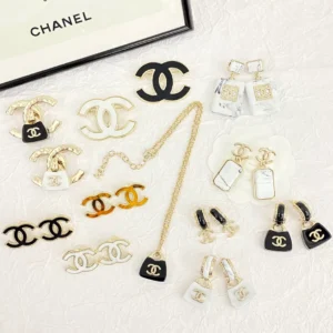Chanel CC Logo Earrings and Necklace