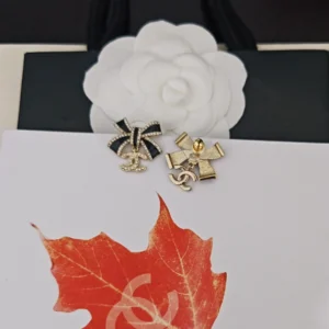 Chanel Camellia Bow Earrings