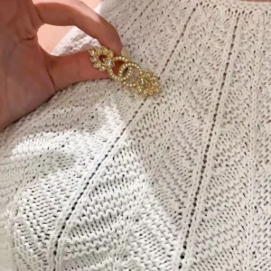 Chanel Crystal Brooch Gold Tone