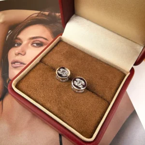 Chanel Cufflinks in Brown Box