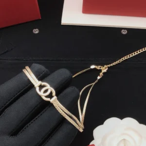 Chanel Gold Chain Bracelet Necklace