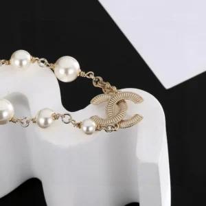 Chanel Pearl Bracelet with Gold Chain