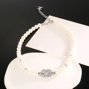 Chanel Pearl Necklace with Crystal