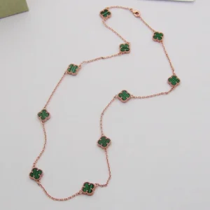 Clover Green Gemstone Necklace