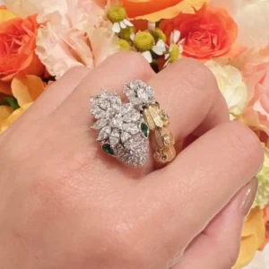 Diamond Peacock Ring 18K Gold Series