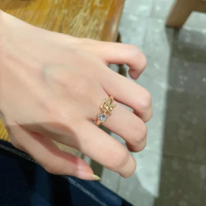 Gold Heart Diamond Ring - 18K Series