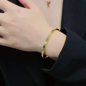 Gold Plated Bangle Bracelet - Simple
