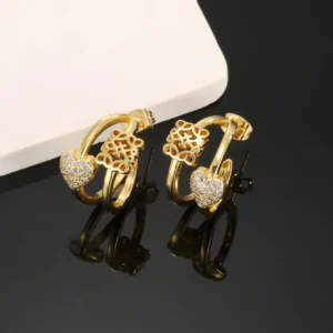 Gold Plated Heart-Shaped Clip-On