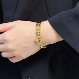 Golden Bracelet with Crystal