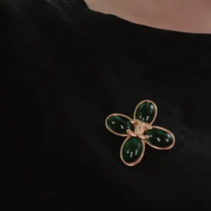 Green Jade Flower Brooch - Series