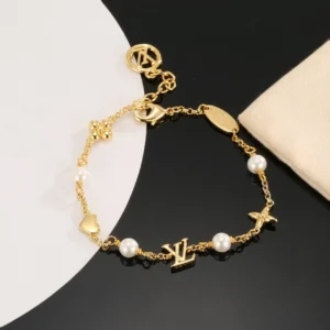 Louis Vuitton Pearl & Chain Bracelet