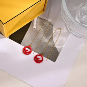 Red Circle Drop Earrings - Series