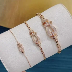 Rose Gold Diamond Bracelet Set