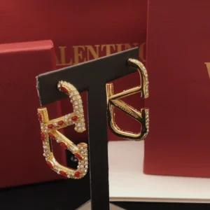 Valentino Gold Red Crystal Letter
