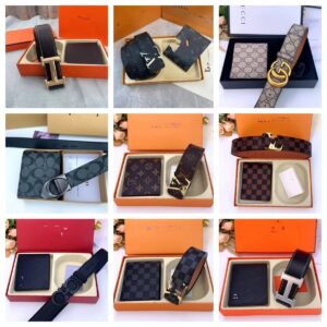 Herm??s H Buckle, Louis Vuitton Monogram & Damier, Gucci GG Supreme, Coach Signature Wallet + Belt Set - 22 Matching Sets